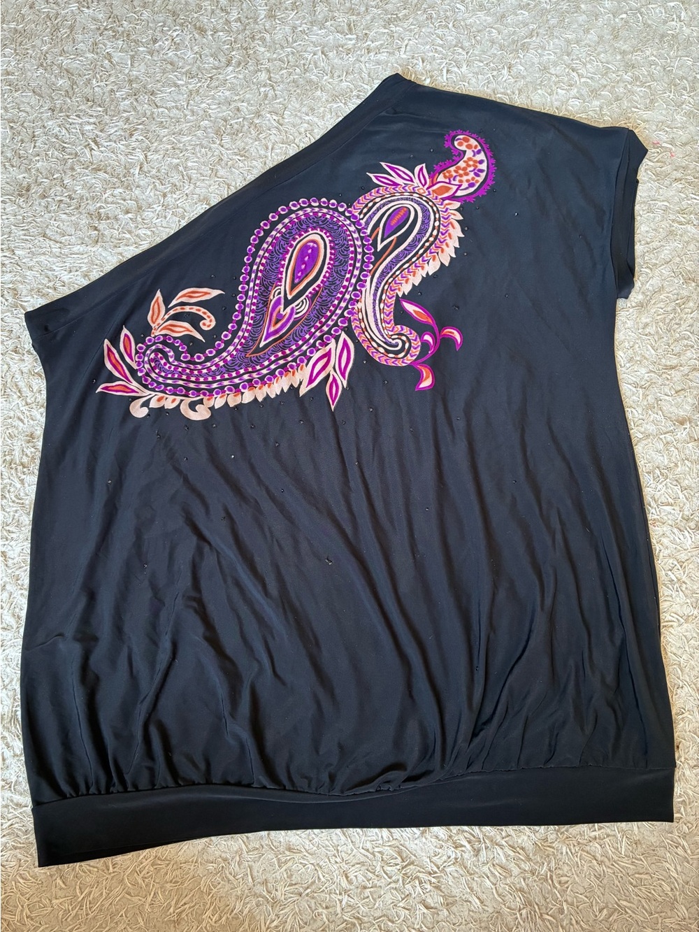Vintage Y2K One Shoulder Paisley Blouse